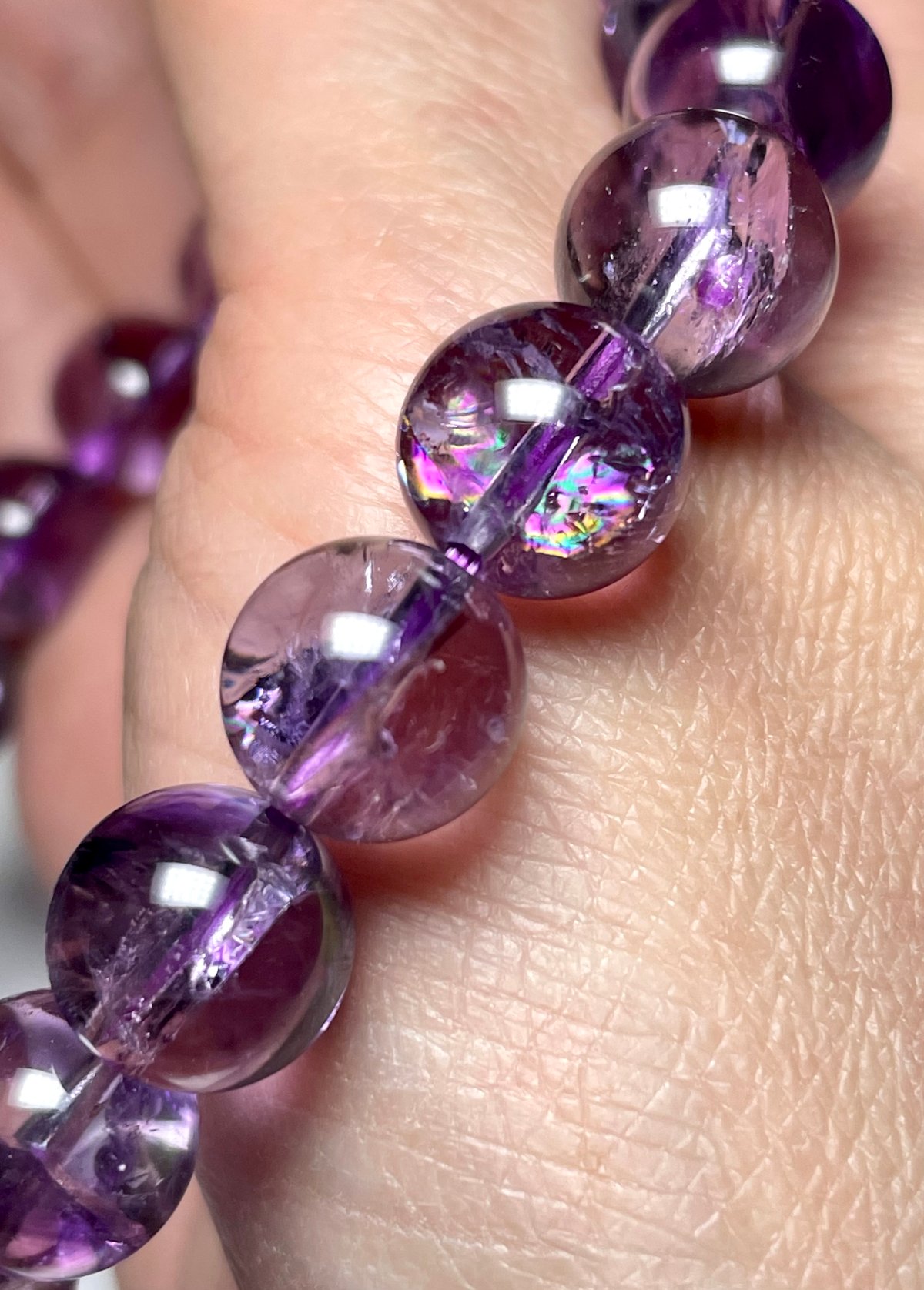 ラベンダー アメジスト【紫水晶】ブレスレット◇アイリスクォーツ