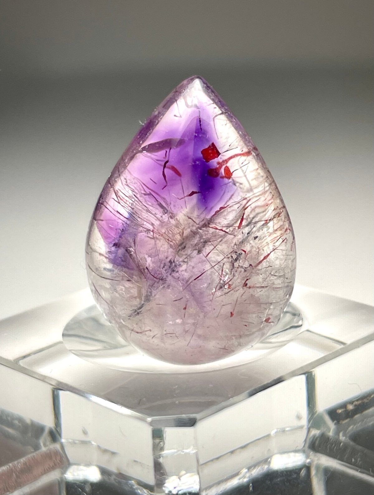 ★水入りアメジストスーパーセブン しずく型 ルースJ(SA+) ☆水入りアメジストスーパーセブン しずく型 ルースJ(SA+) 【公式通販】