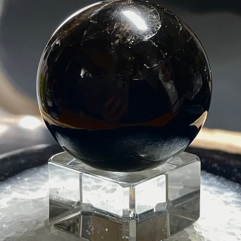 モリオン【黒水晶】丸玉○スフィア◇虹・アイリス◇天然石