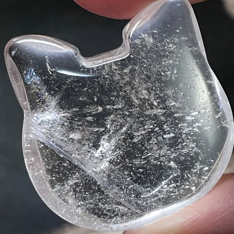 水晶【クリアクオーツ】猫顔◆オブジェ◆天然石◆パワーストーン