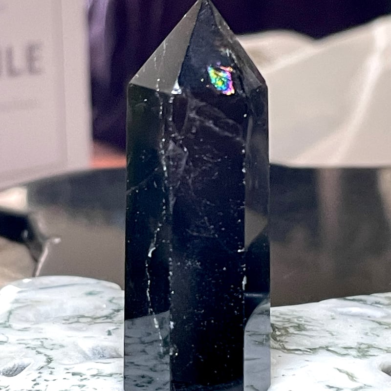 モリオン　六角柱　パワーストーン モリオン【黒水晶】タワー◇六角柱◇ポイント◇天然石◇パワーストーン