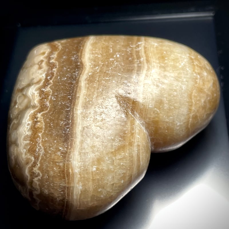 チョコレートカルサイト】ハート型◇パーム◇天然石◇パワーストーン