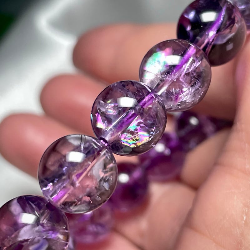 ラベンダー アメジスト【紫水晶】ブレスレット◇アイリスクォーツ