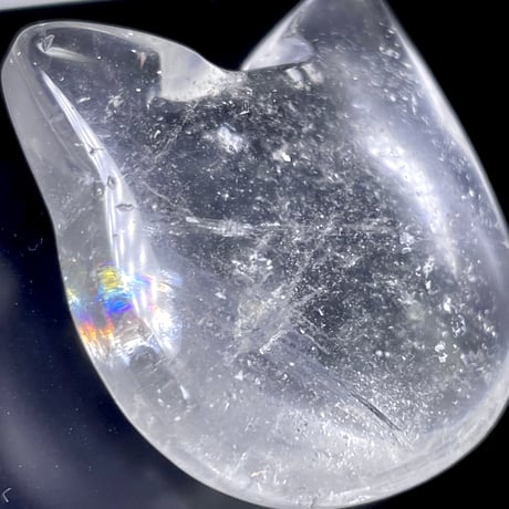 水晶【クリアクオーツ】猫顔◆オブジェ◆天然石◆パワーストーン