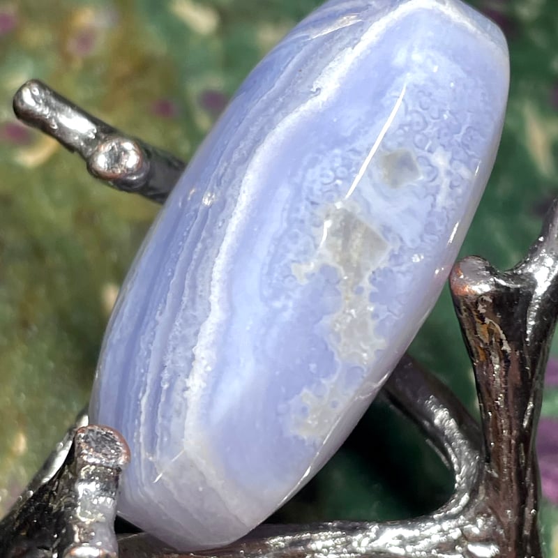 ブルーレースアゲート【空色縞瑪瑙】パーム◇天然石◇パワーストーン