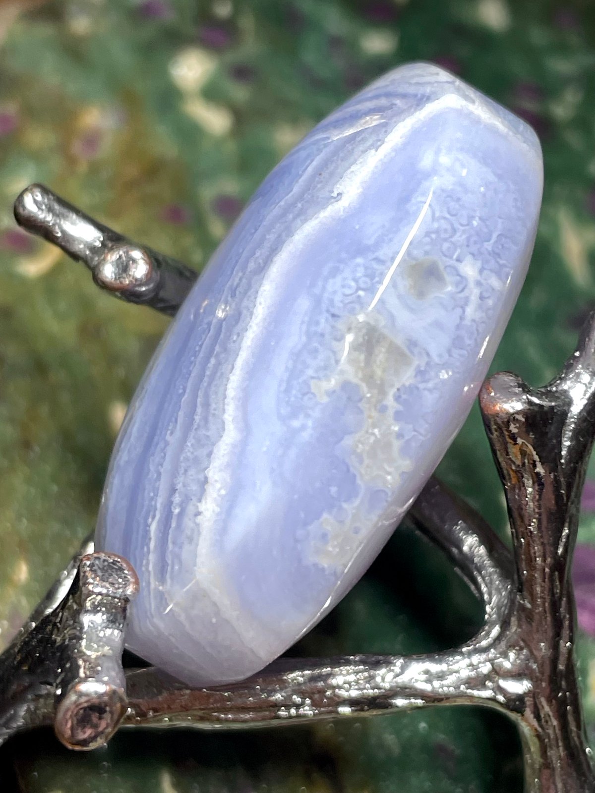 ブルーレースアゲート【空色縞瑪瑙】パーム◇天然石◇パワーストーン