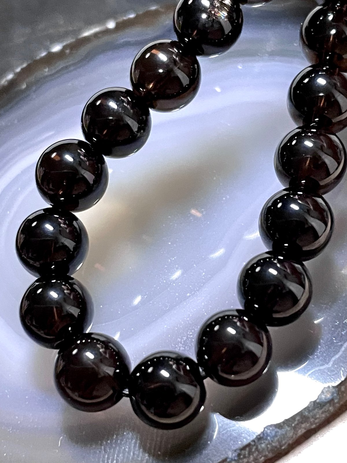 希少☆スターモリオン【星彩黒水晶】ブレスレット◇天然石