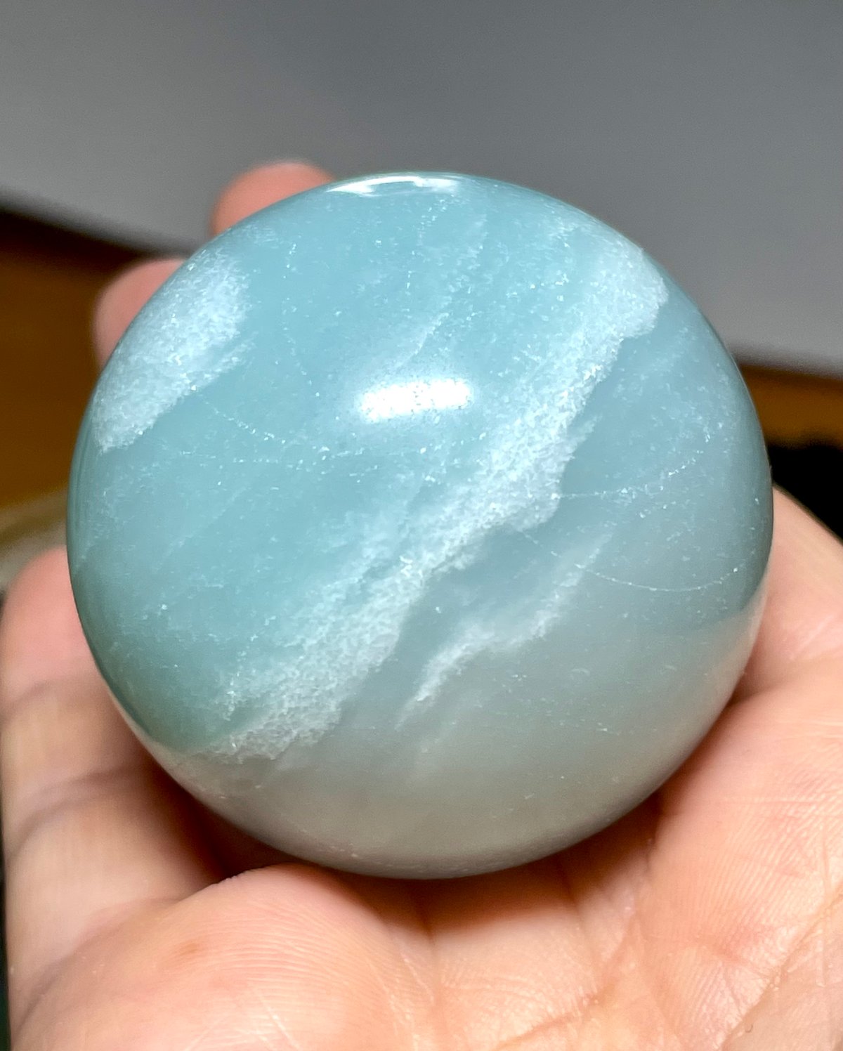 パワーストーン　天然石　アマゾナイト　お月様　157g　No.639 アマゾナイト【天河石】丸玉○スフィア◇天然石◇パワーストーン