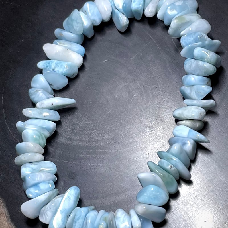 良質☆ラリマー【ブルーペクトライト】 さざれ◇ブレスレット◇天然石