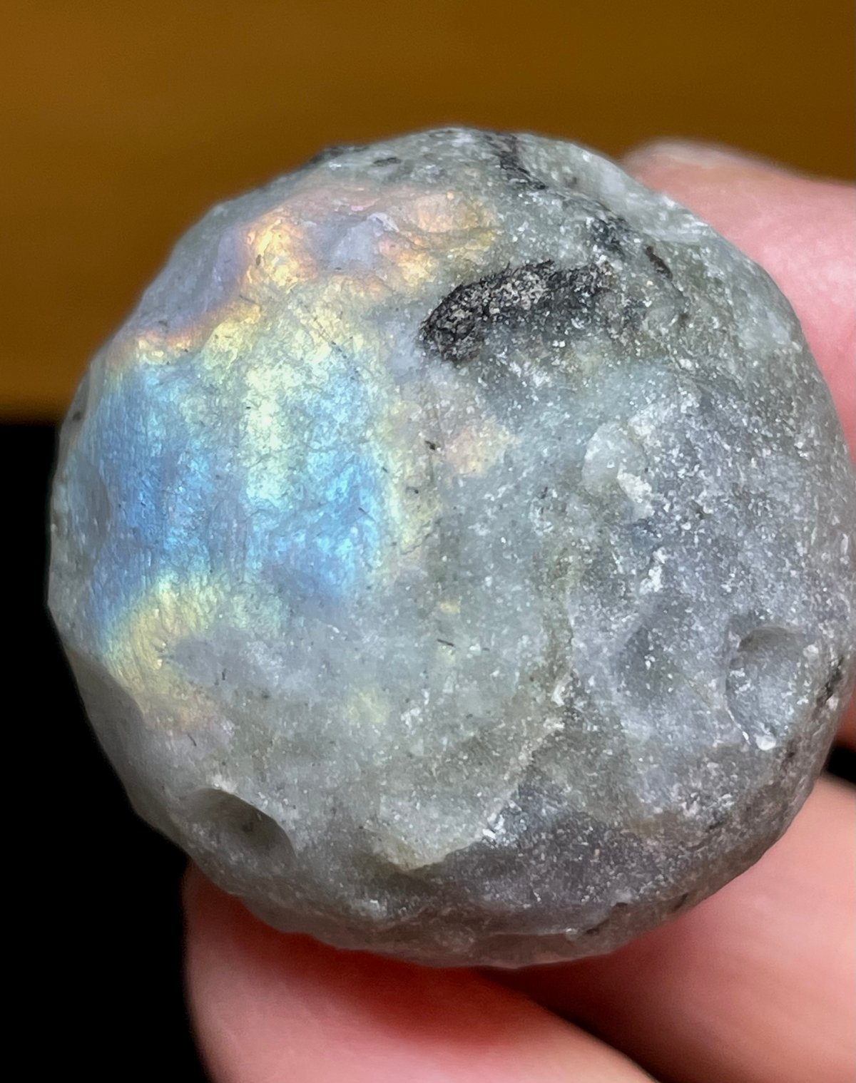 ラブラドライト】月面・クレーター○スフィア○丸玉◇原石◇天然石