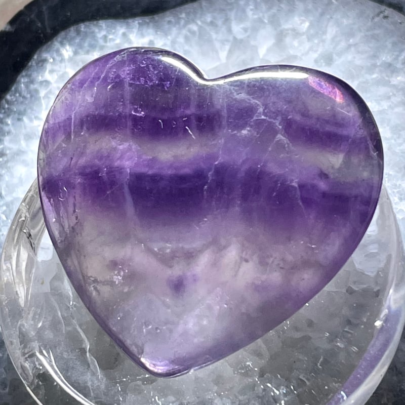 パープル◇フローライト【蛍石】ハート型◇タンブル◇◇天然石