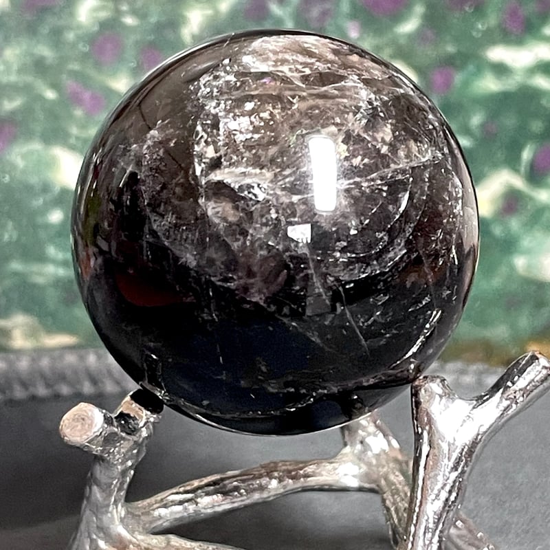 スター☆モリオン【星彩黒水晶】丸玉○スフィア◇天然石