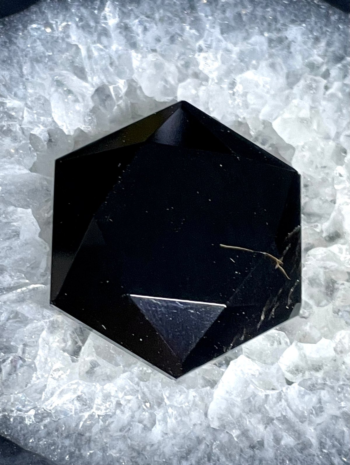 モリオン【黒水晶】六芒星◇ヘキサゴン型◇タンブル◇天然石