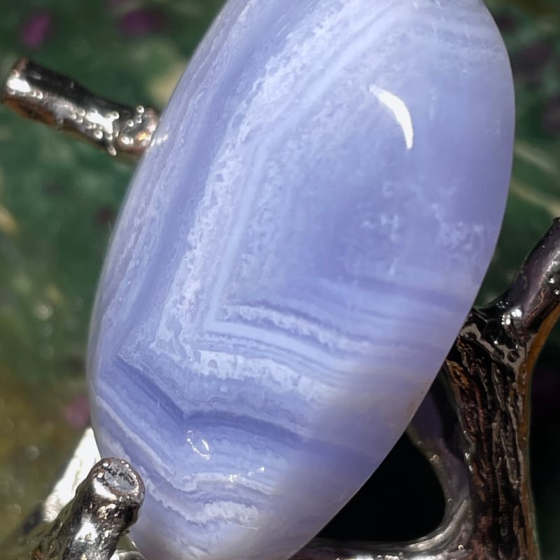 ブルーレースアゲート【空色縞瑪瑙】パーム◇天然石◇パワーストーン