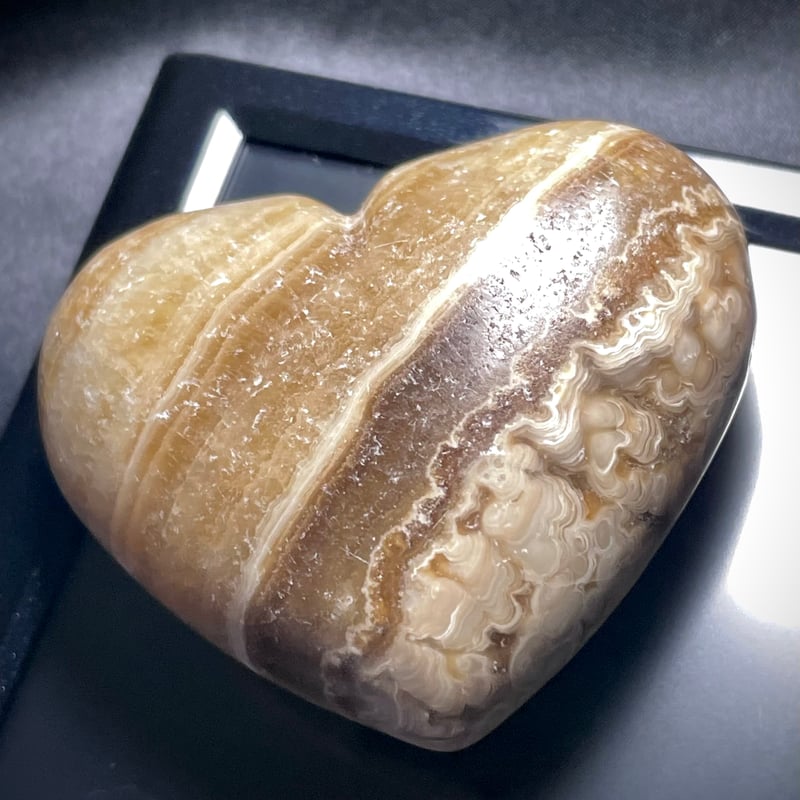 チョコレートカルサイト】ハート型◇パーム◇天然石◇パワーストーン