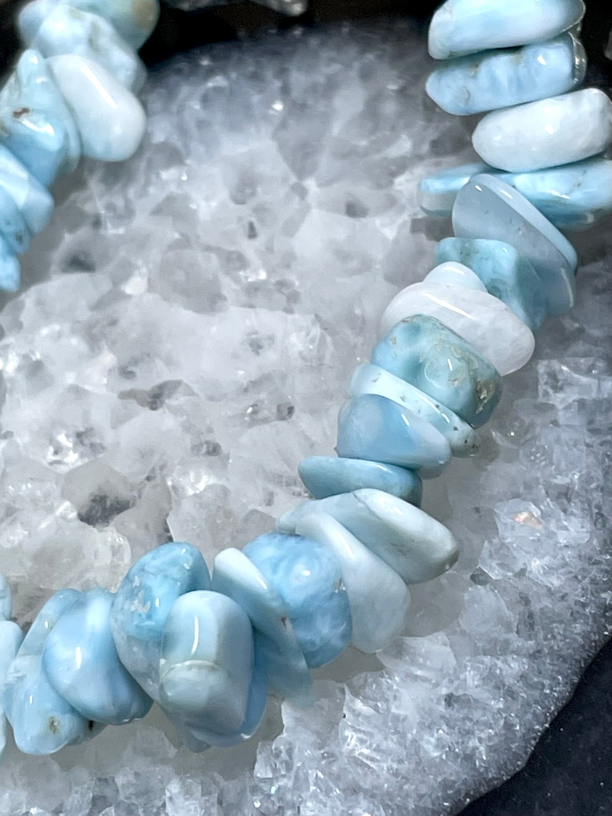 良質☆ラリマー【ブルーペクトライト】 さざれ◇ブレスレット◇天然石