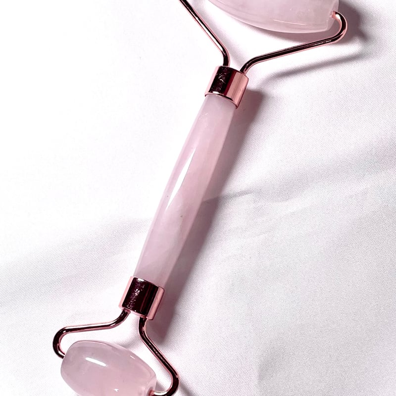 ローズクォーツ【紅石英】美顔ローラー◇マッサージローラー◇天然石