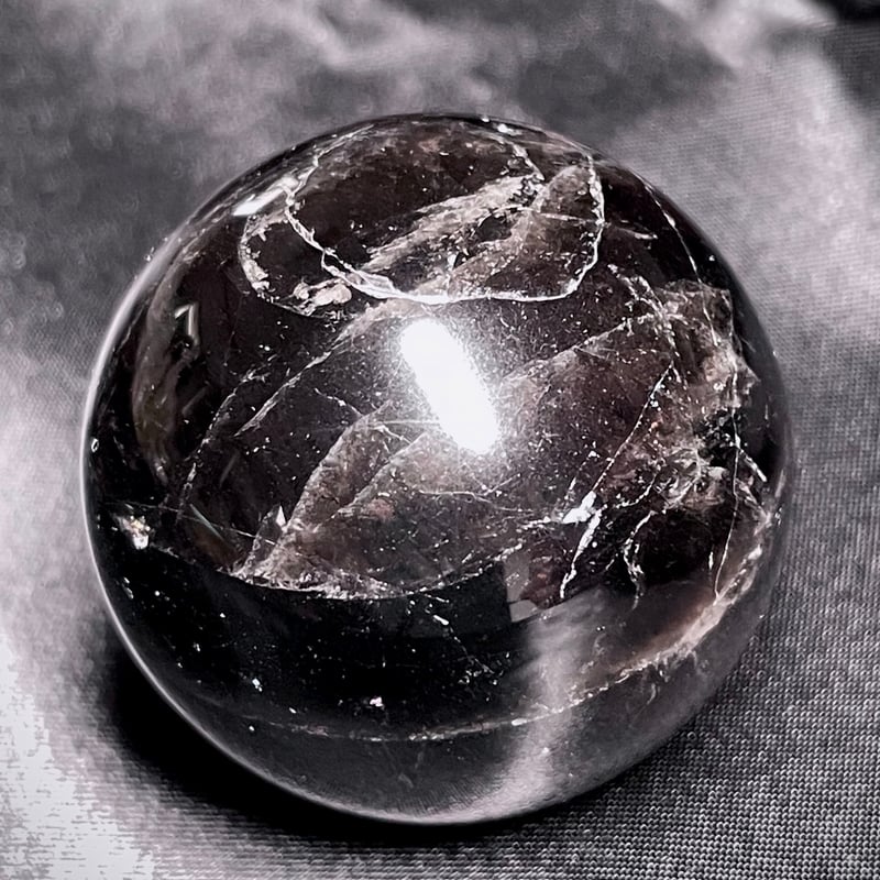 モリオン【黒水晶】丸玉○スフィア◇虹・アイリス◇天然石