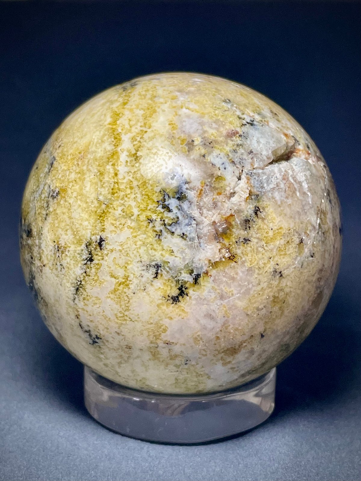 希少 グリーンフラワーアゲート スフィア 丸玉 B [マダガスカル産