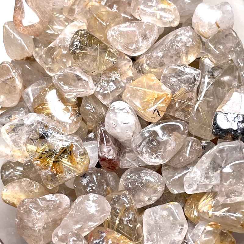 ゴールドルチルクォーツ【金針水晶】さざれ◇100g◇天然石