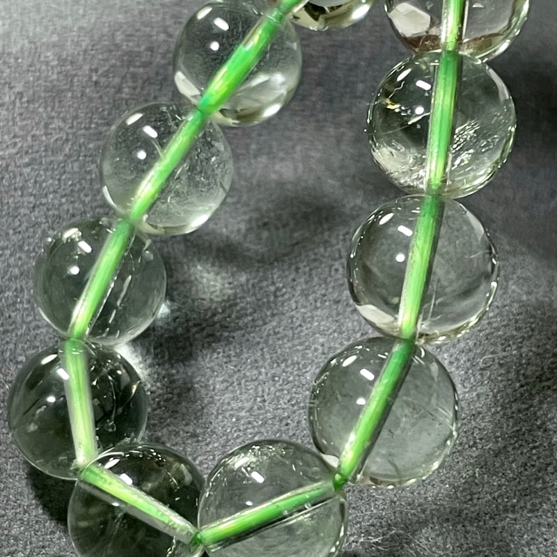 AAA☆グリーンアメジスト【プラシオライト】ブレスレット◇緑水晶