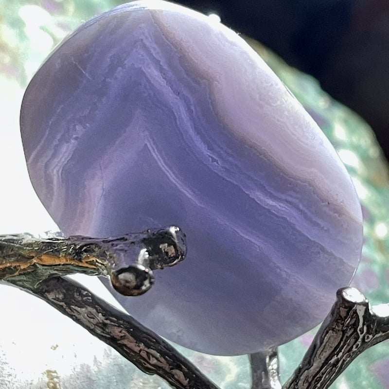 ブルーレースアゲート【空色縞瑪瑙】パーム◇天然石◇パワーストーン