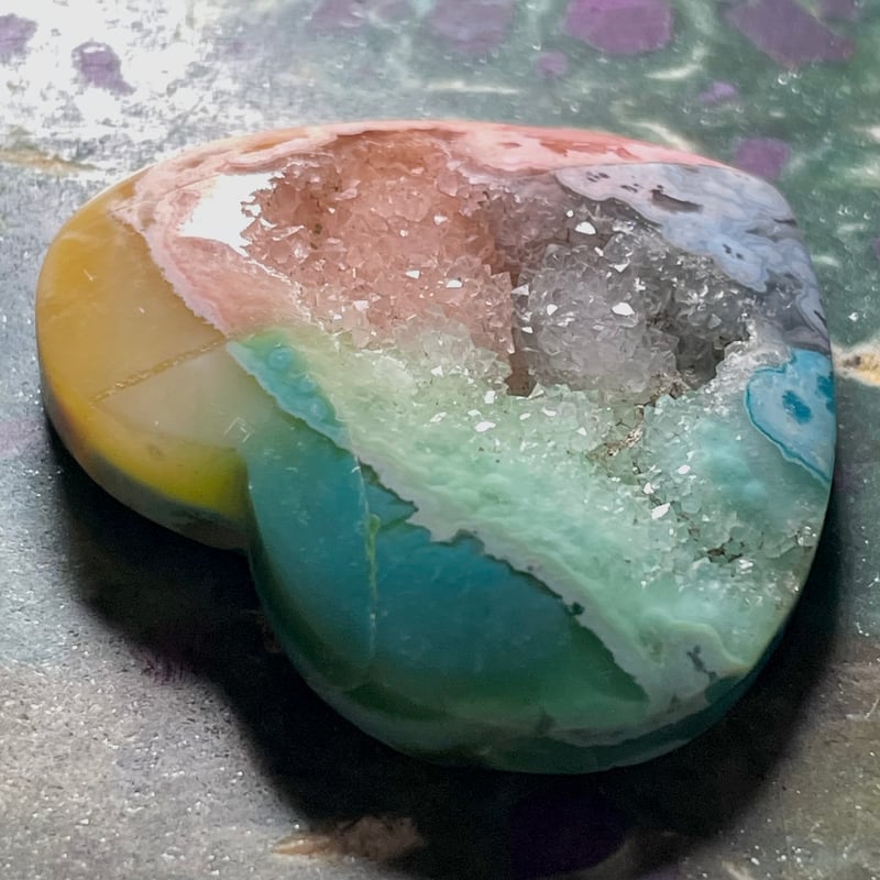 bigサイズ 瑪瑙 アゲート ハート 結晶 ドゥルージー 259g Special