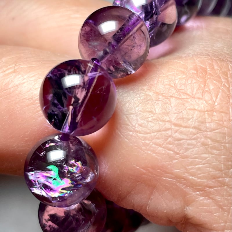 ラベンダー アメジスト【紫水晶】ブレスレット◇アイリスクォーツ