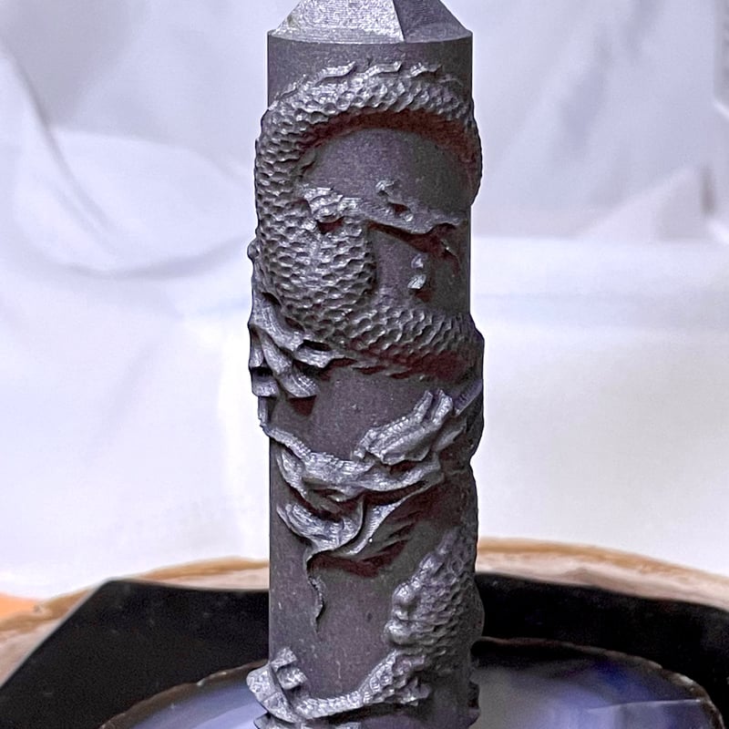 シュンガイト【龍彫り】タワー◇天然石◇パワーストーン