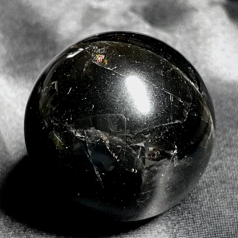 モリオン【黒水晶】丸玉○スフィア◇虹・アイリス◇天然石