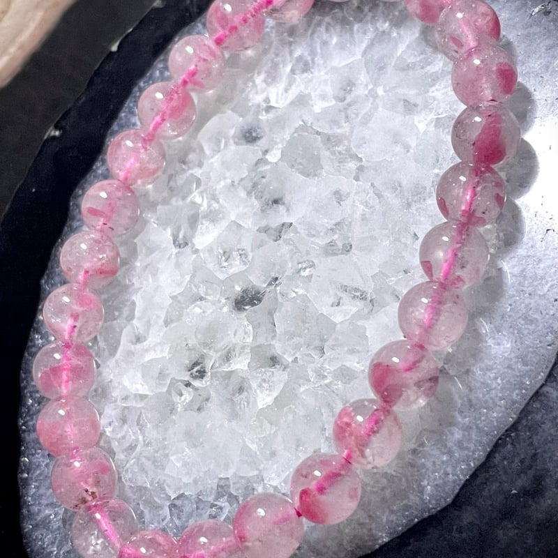 ロードナイトシリカ×淡水パール×水晶 ブレスレット Clarté4シリーズ ロードナイトシリカ×淡水パール×水晶 ブレスレット Clarté4