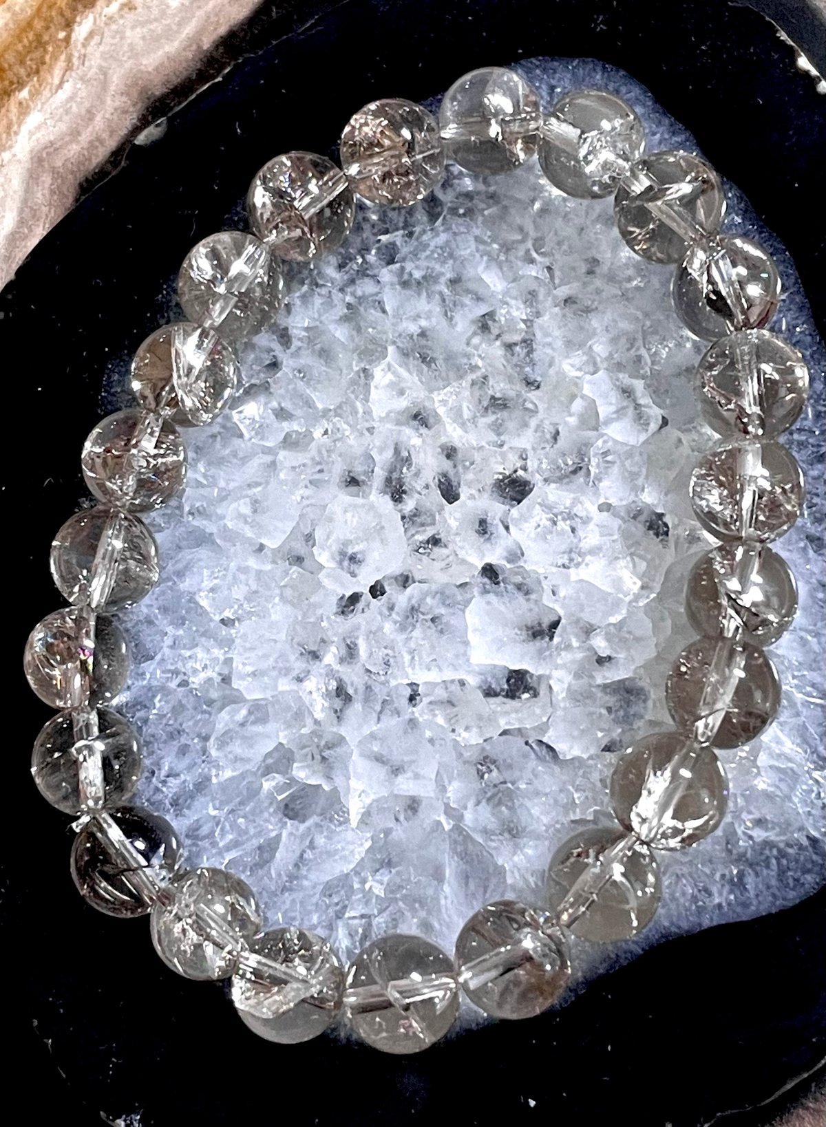 アイリススモーキークォーツ【煙水晶】ブレスレット◇天然石