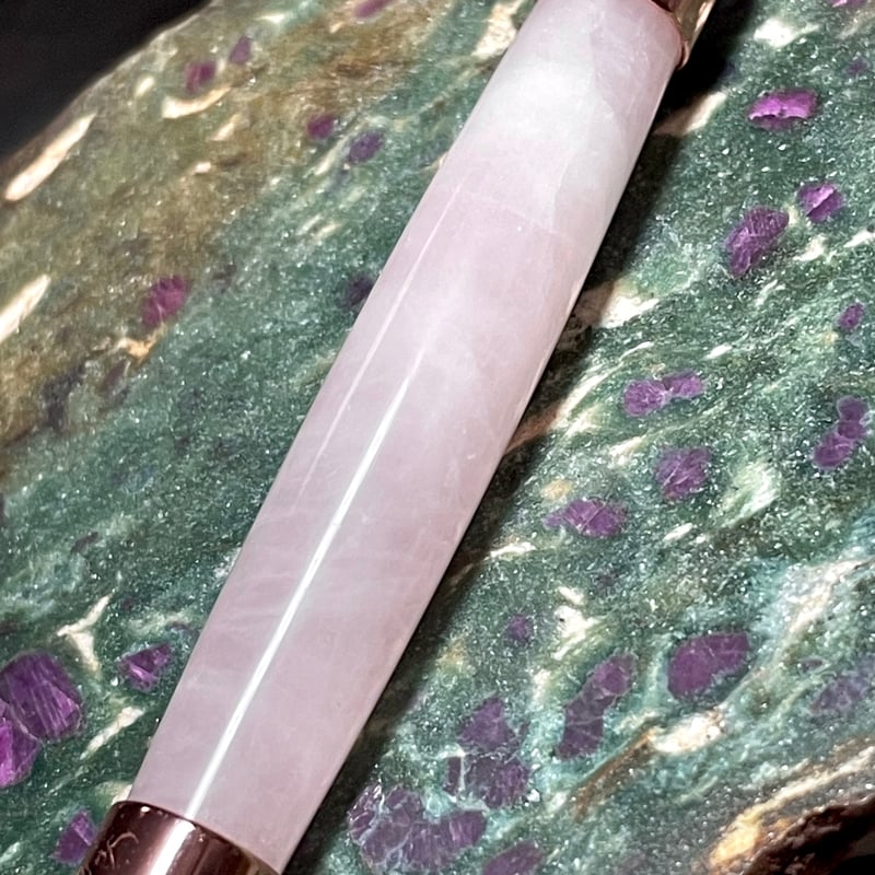 ローズクォーツ【紅石英】美顔ローラー◇マッサージローラー◇天然石