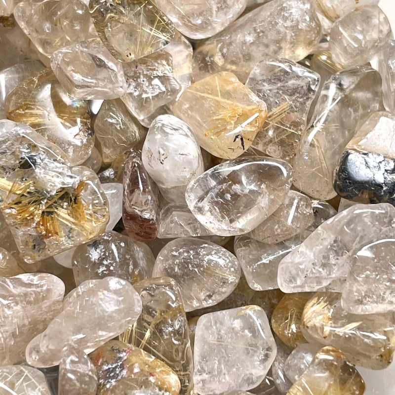 ゴールドルチルクォーツ【金針水晶】さざれ◇100g◇天然石