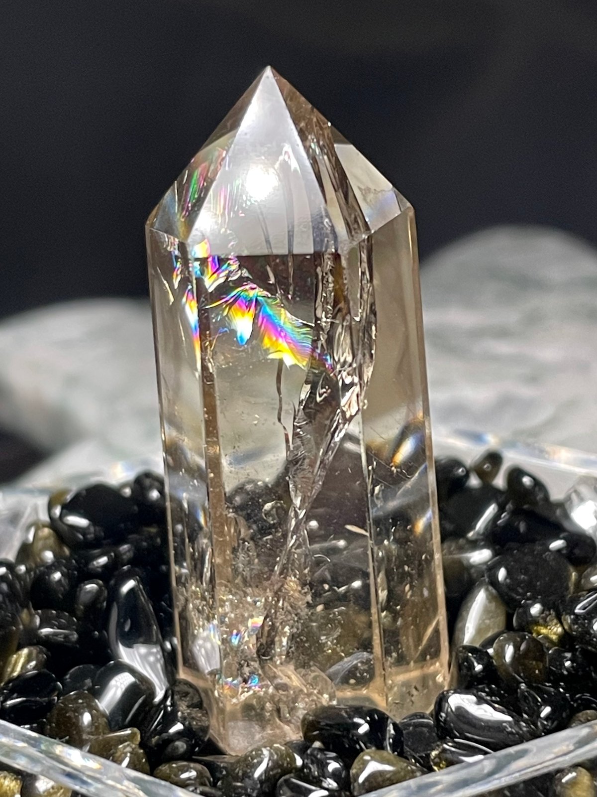 スモーキークォーツ【煙水晶】六角柱◇ミニタワー◇ポイント◇天然石