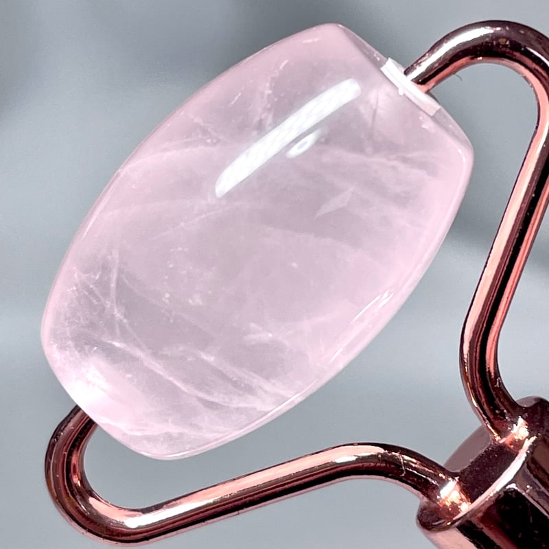 ローズクォーツ【紅石英】美顔ローラー◇マッサージローラー◇天然石