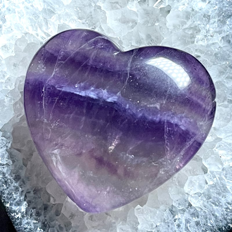 パープル◇フローライト【蛍石】ハート型◇タンブル◇◇天然石