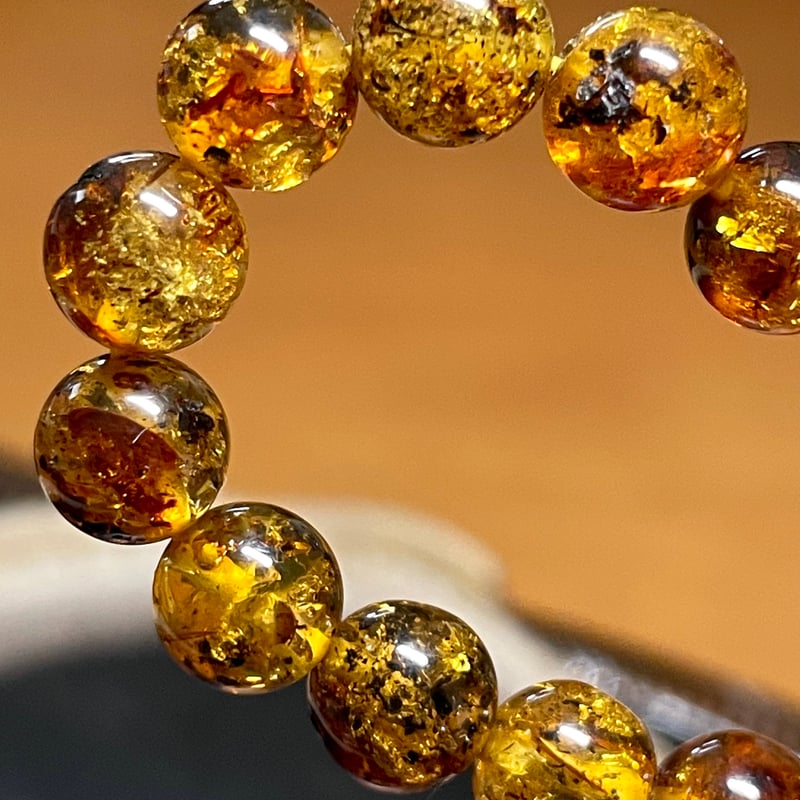 スパーリングメープルハニー◇アンバー【天然琥珀】ブレスレット◇7.3