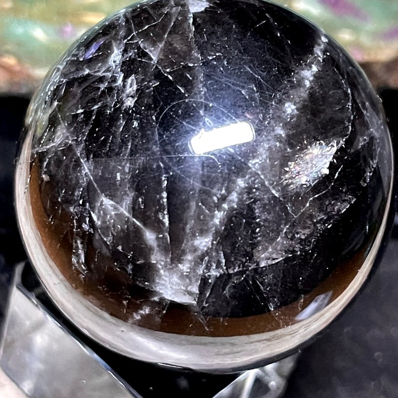 スター☆モリオン【星彩黒水晶】丸玉○スフィア◇天然石