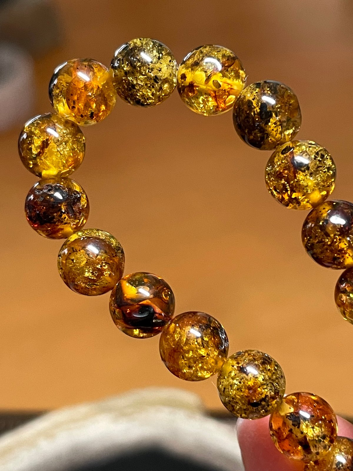 スパーリングメープルハニー◇アンバー【天然琥珀】ブレスレット◇7.3