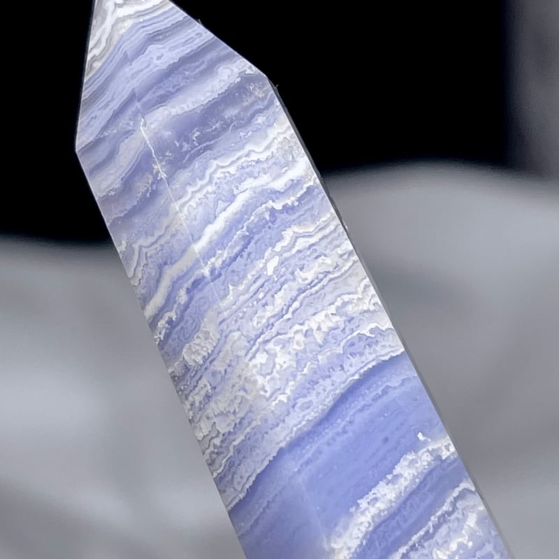 ブルーレースアゲート【空色縞瑪瑙】タワー◇六角柱ポイント◇天然石