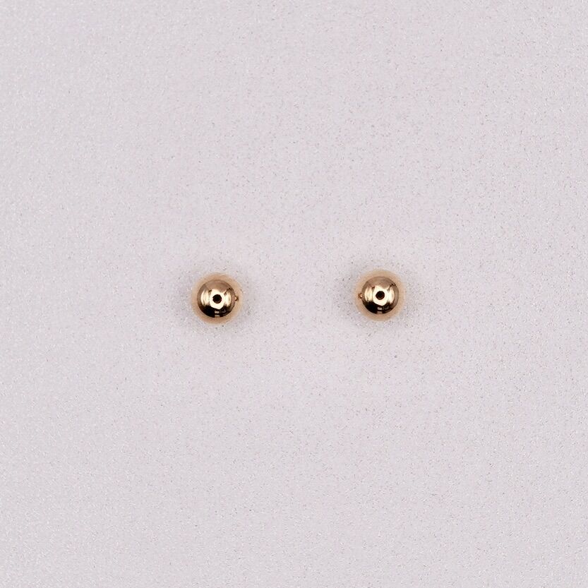 K18YG(イエローゴールド) シンプル ボール ピアス 3mm 保証書付 | Koselig