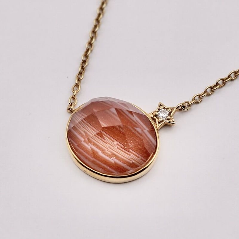 HAPPY】SILVER925 サードオニキスPendant（ゴールドカラー） | Koselig