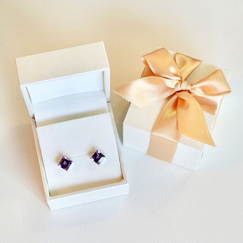 Pt900(プラチナ) アメシスト 一粒石 ピアス 保証書付 SIA-3321 | Koselig