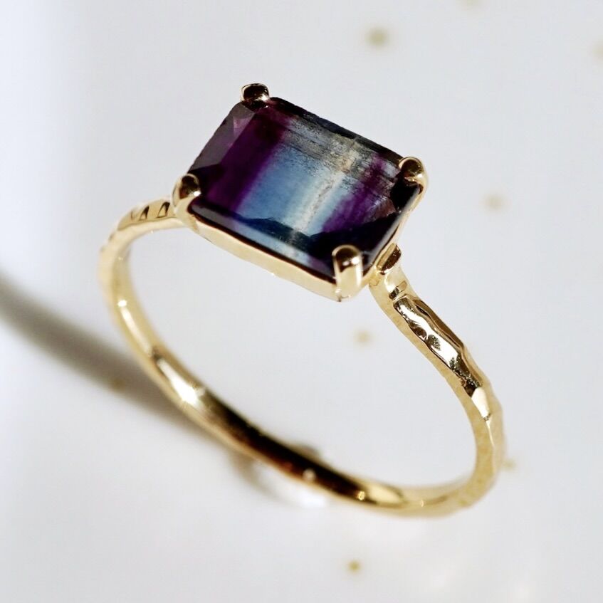 【Watanabeya】K10YG フローライト Ring WR0478Y 【Watanabeya】K10YG フローライト Ring WR0478Y