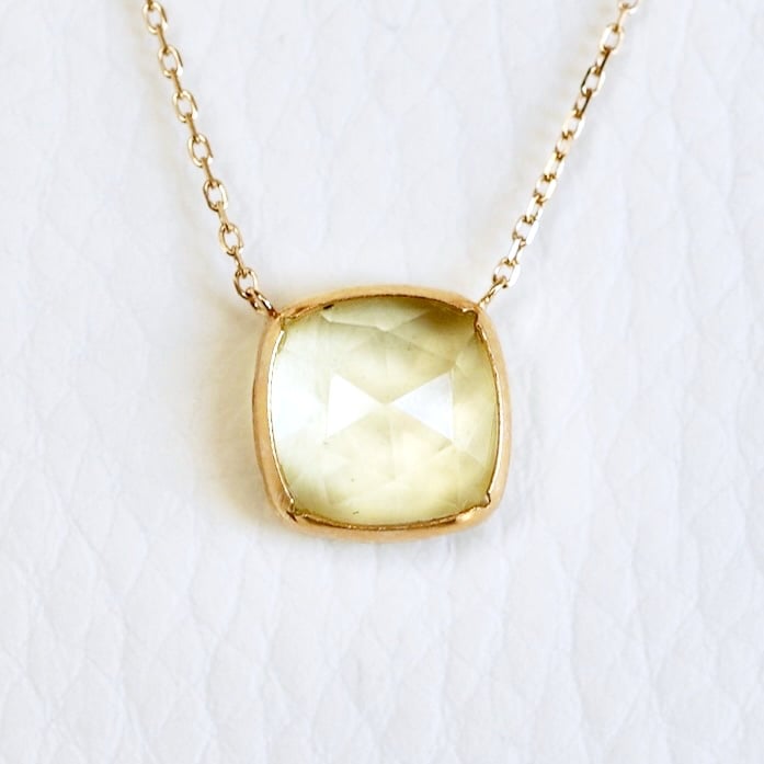 K18 イエローゴールド ハニークォーツ ペンダント ネックレス 保証書付