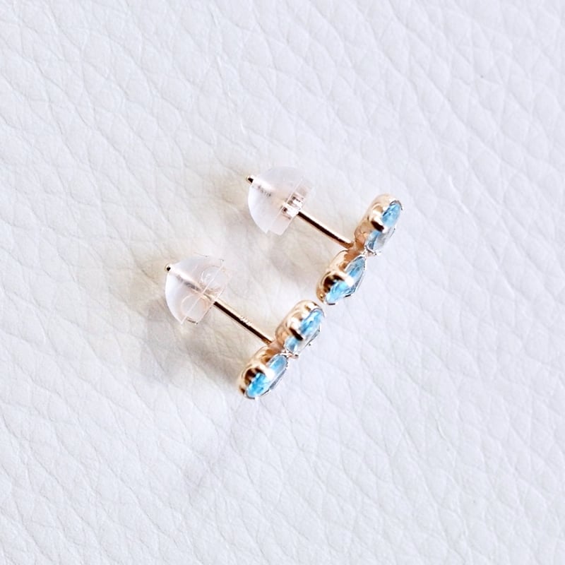 K10YG(イエローゴールド) ブルートパーズ バタフライ ピアス 保証書付