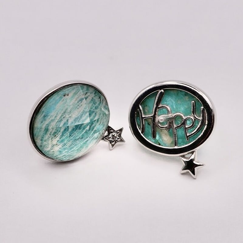 HAPPY】SILVER925 アマゾナイトPierce（シルバーカラー） | Koselig