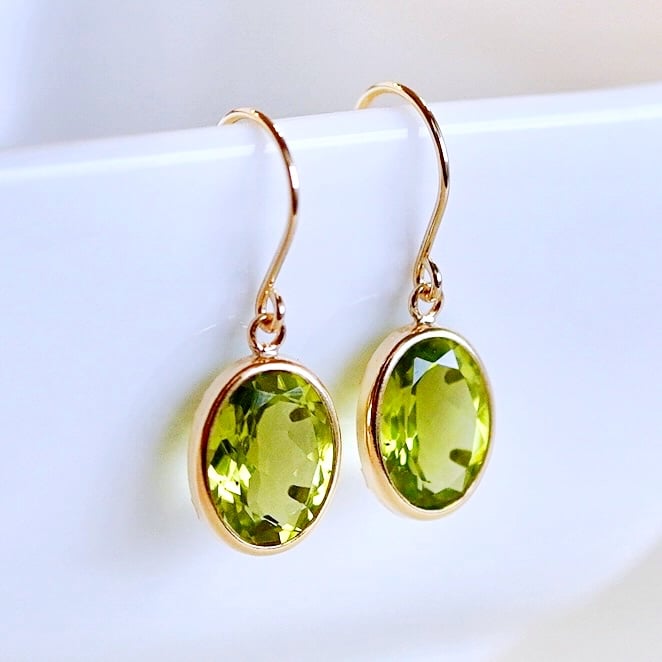 K18 イエローゴールド ペリドット シンプル ピアス 保証書付 SIA-8808