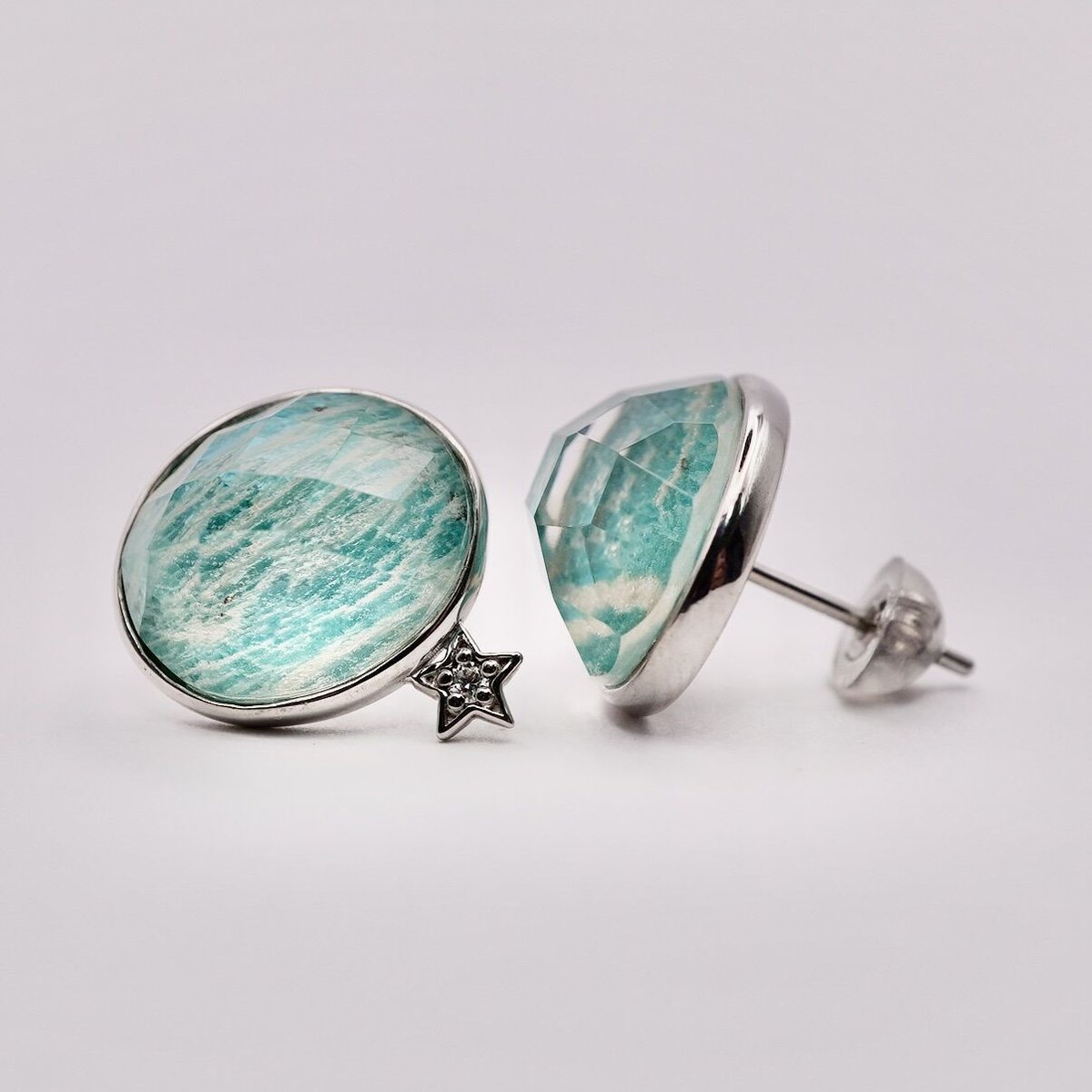 HAPPY】SILVER925 アマゾナイトPierce（シルバーカラー） | Koselig